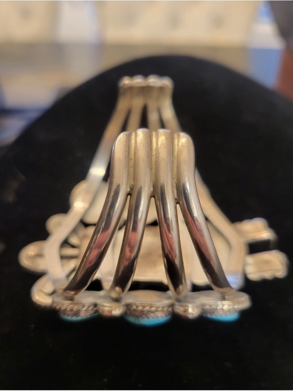 Signed/Sterling Authentic Turquoise Kachina Cuff - Picture 11 of 16